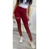 Kép 1/2 - Fitnesz leggings arany mintával - Bordó
