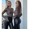 Kép 2/4 - Marina leopárd mintás felső - barna