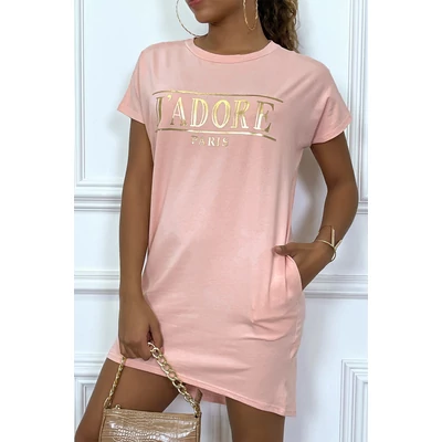 Rózsaszín J'adore Paris pulóruha/tunika  Rózsaszín J'adore Paris pulóruha/tunika