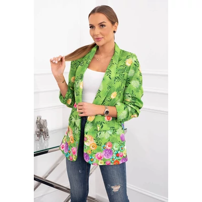 Zöld virág mintás blézer