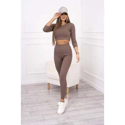 Bordás anyagú szabadidő szett - Mokka