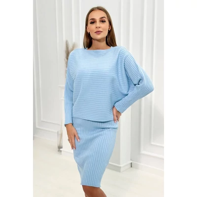 Bordázott anyagú szabadidő szett- kék