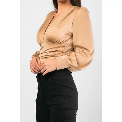 Hosszú ujjú body arany színben