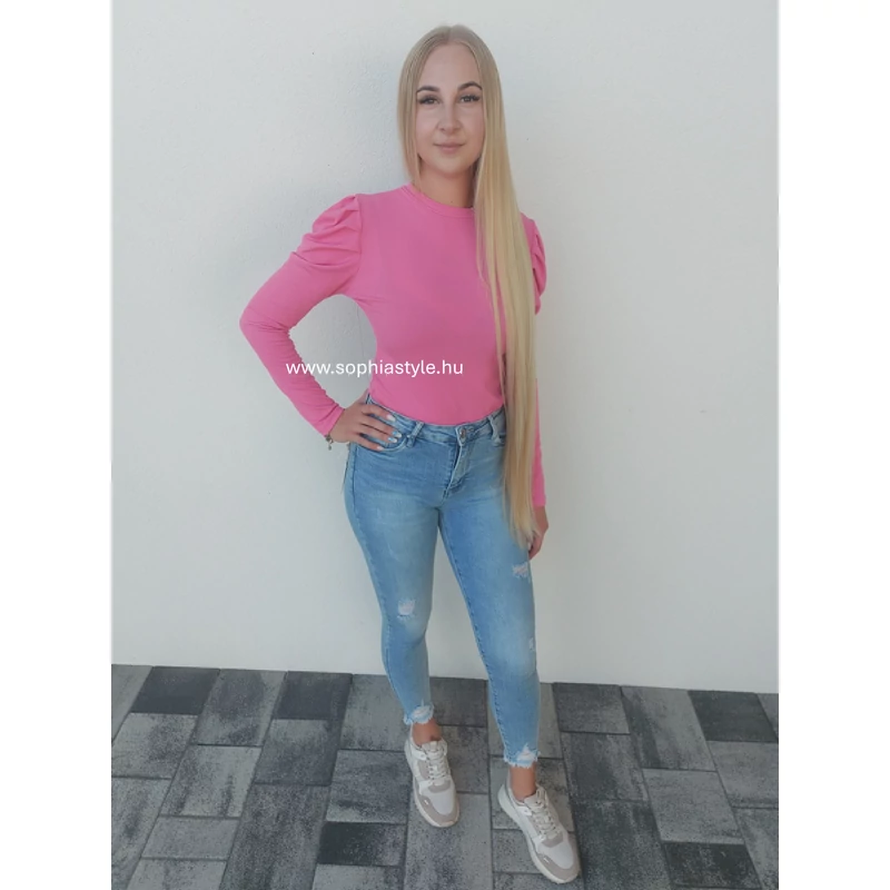 Puffos ujjú felső - magenta