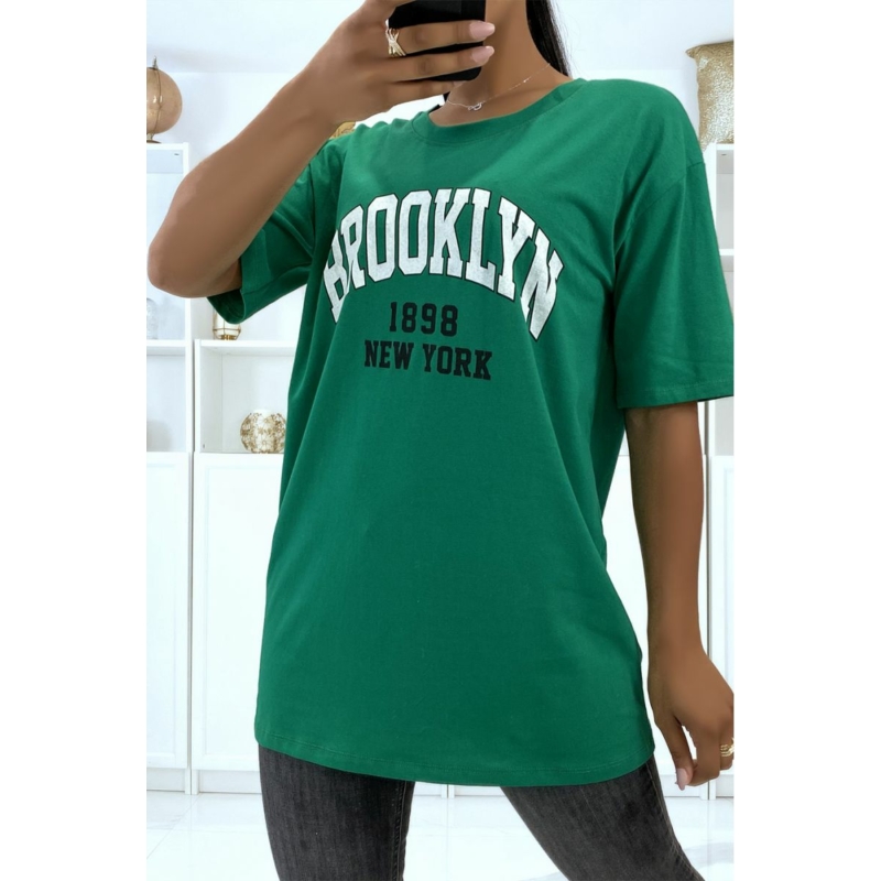 Brooklyn bőszabású póló zöld színben