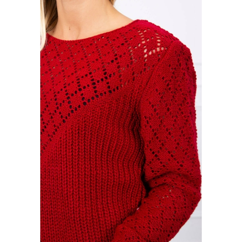 Piros kötött pulóver