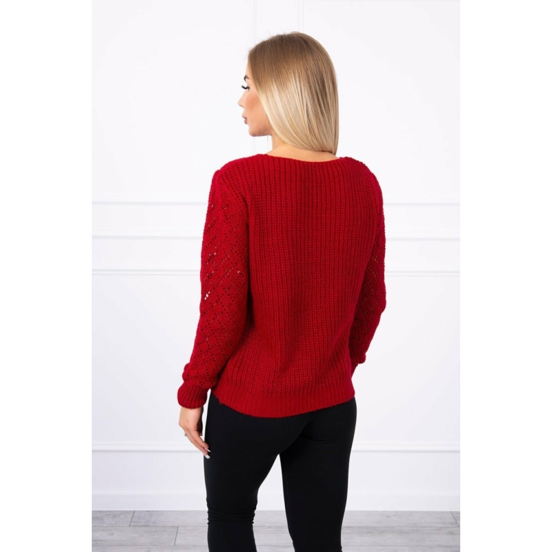 Piros kötött pulóver